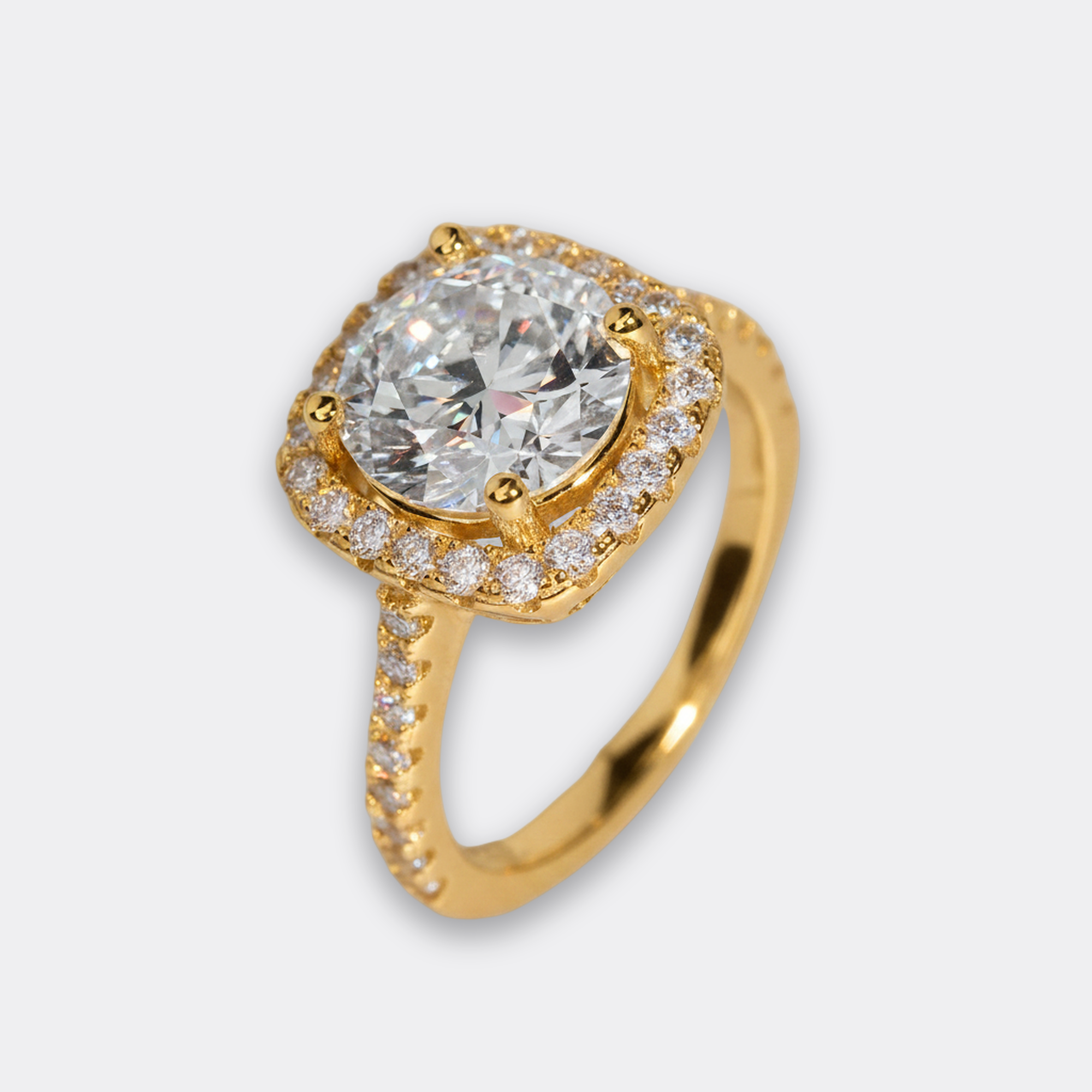 3ct Round Bridal Set in gold
