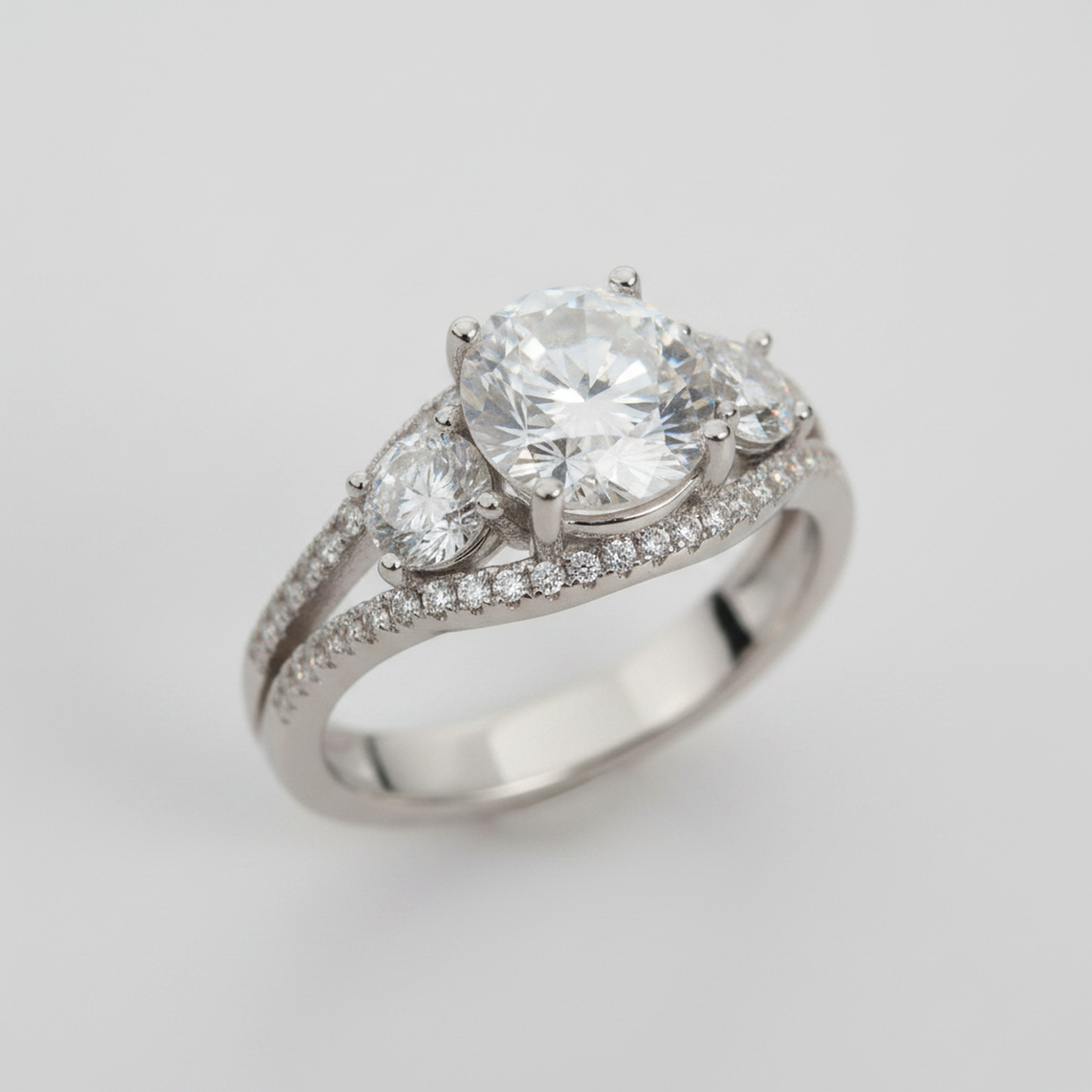3ct Oval Bridal Set WG detail