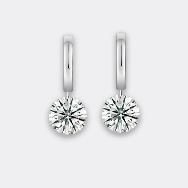 Silver Drop Hoops