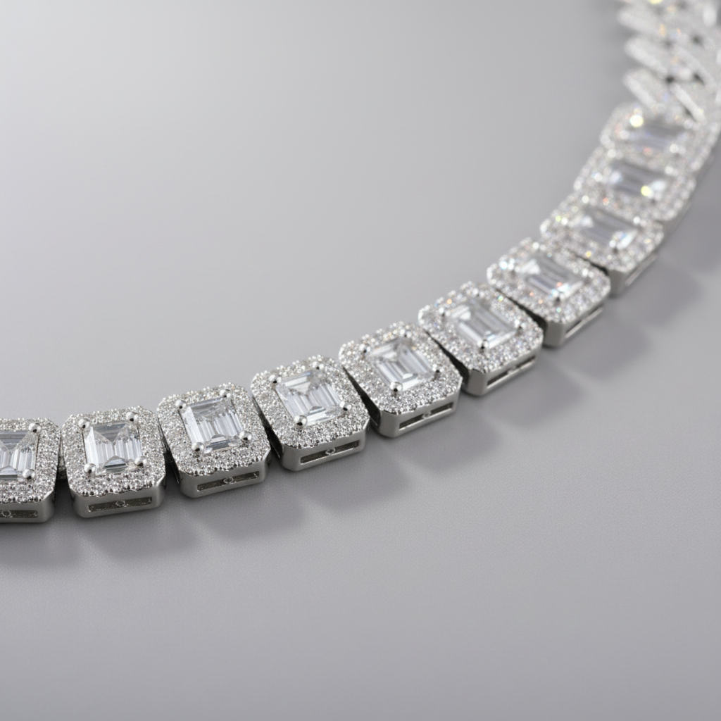 15mm Baguette Cuban Chain close-up detail